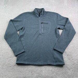 Marmot Sweater Mens Medium Grey Tech Fleece Half Zip Pullover Hiking Outdoors